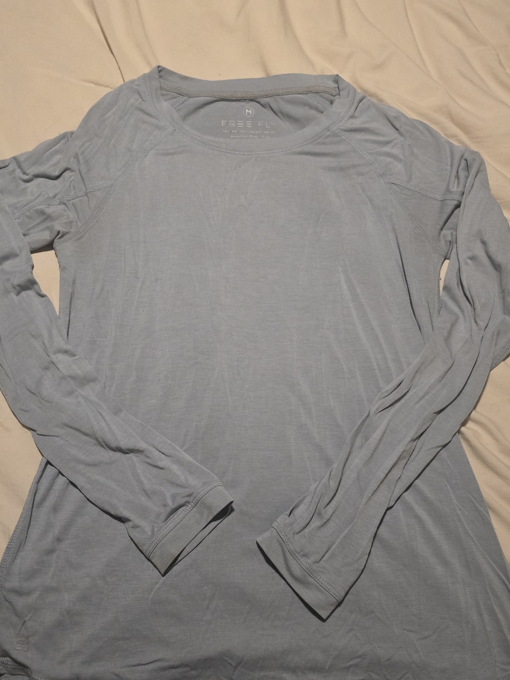 Free Fly Women’s Long Sleeve Crew Neck Top - Light Blue